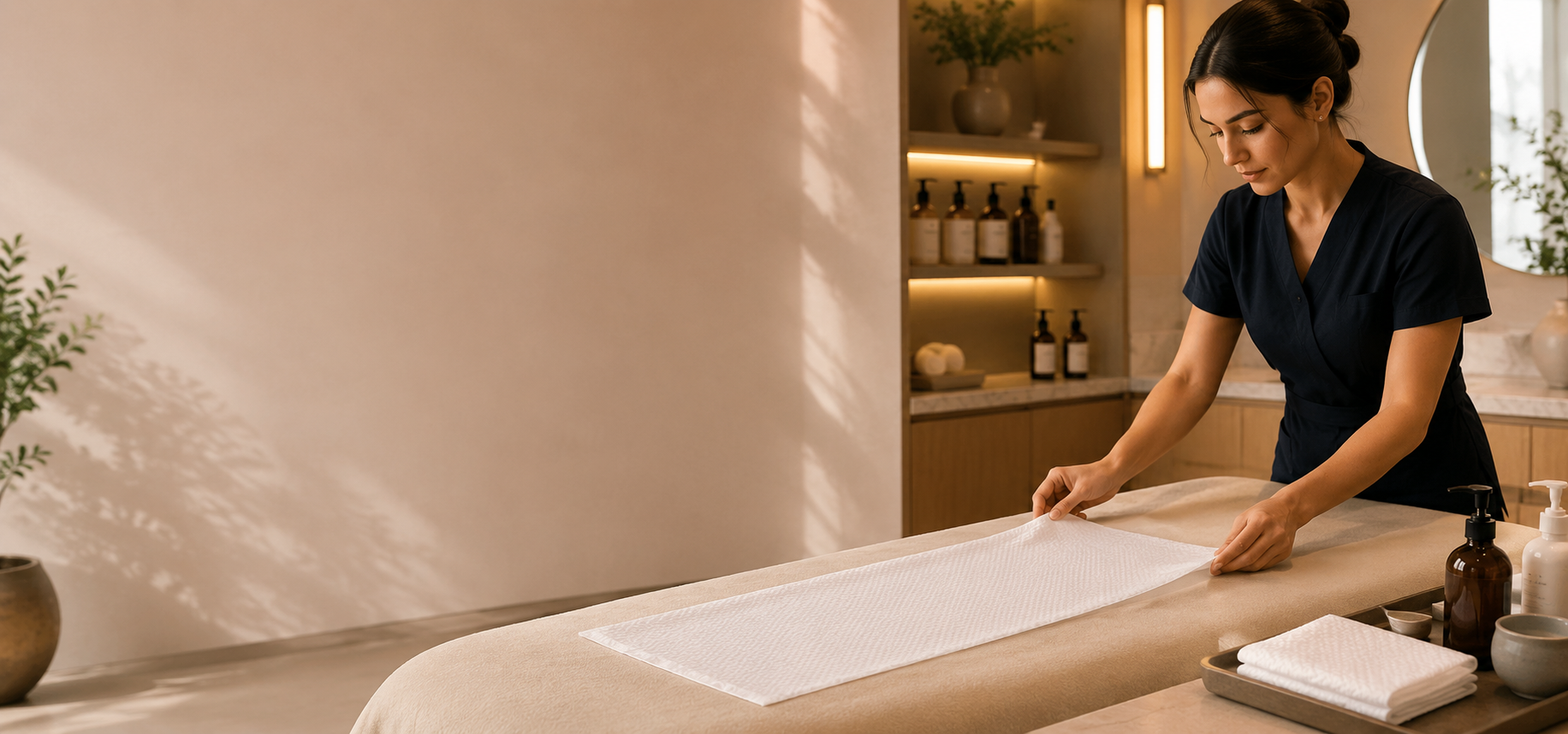 Viliante disposable towel used in a clean professional care environment