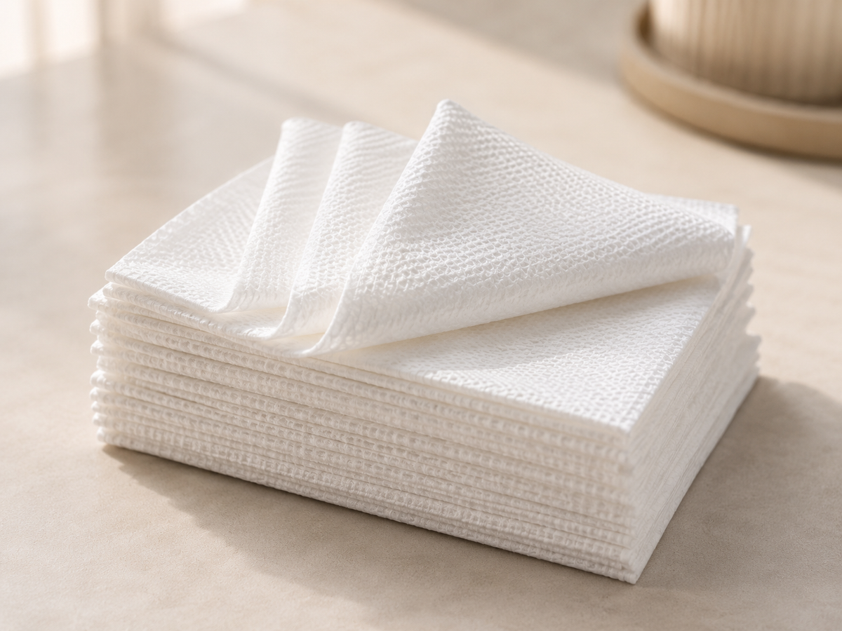 Soft embossed texture with a lightweight layered structure.